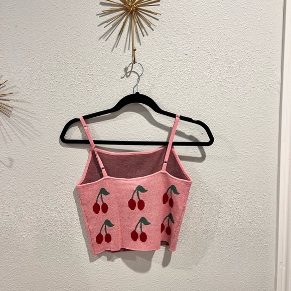 Selling cherry tank, soft fabric, size small, crop top - Picture 2 of 3